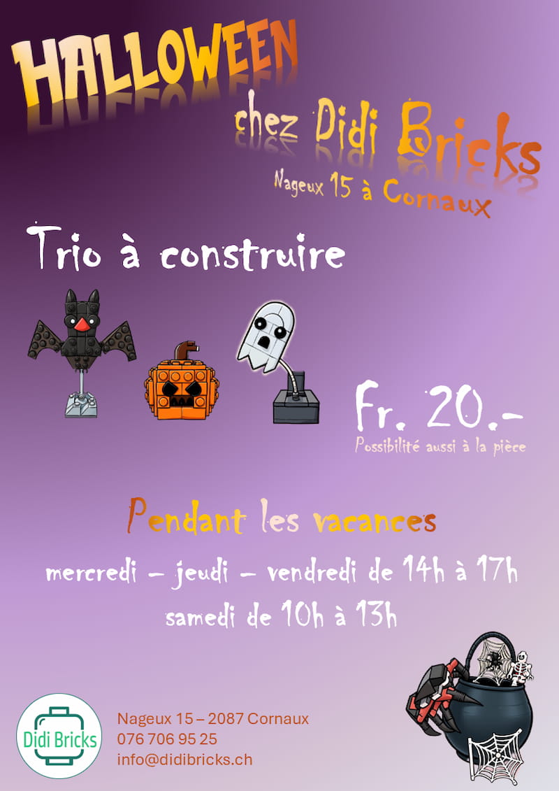 Affiche officielle de l'Atelier Halloween chez Didi Bricks